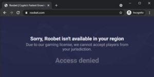 Roobet Error Message