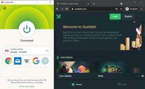 Duelbits with a VPN